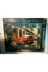 Ahşap metal el yapımı boyutlu Küba tablo 50*42*5 cm