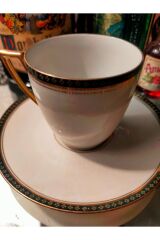 Antika kullanılmamış bone china yeşil altın kahve fincanı no 129