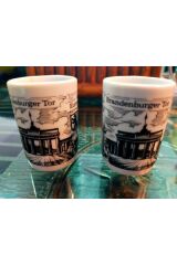 Vintage alman 2 li porselen shot bardağı h -6cm