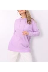 Kapüşonlu Fitilli Penye Sweatshirt