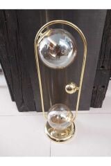 Oval Toplu Altın Abajur 65 CM