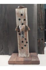 Filli Ahşap Mumluk – 57x12 cm, Dekoratif ve Zarif Tasarım