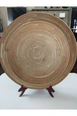 Vintage Ahşap, bambu Mudo concept dekoratif rustik tabak 38cm