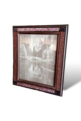 Boncuk Işlemeli Çok Renkli Resim Fotoğraf Çerçeve 33cm
