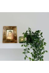 Ahşap Ithal Resim Fotoğraf Çerçevesi Kahverengi Metal Işlemeli