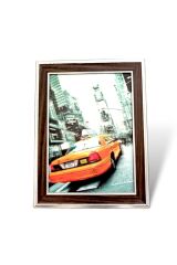 3d Ahşap Çerçeveli Hologram Dekoratif Tablo Taxi New York