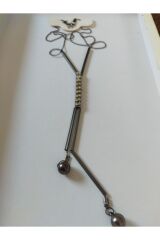 Metal Taşlı Uzun Form Bujiteri Kolye