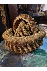 Dokuma Rattan Örgü Organize Dekor Sepet 3lü