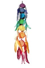 Örgü Ve Tüylü Gökkuşağı 7li Renkli Dream Catcher Düş Kapanı Duvar Dekoru